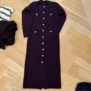 Elegant Purple dress with Gold Buttons